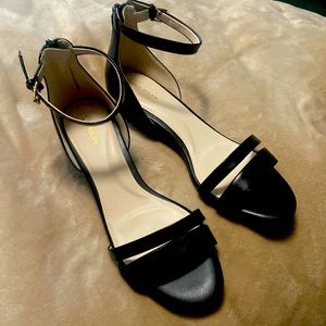 Cole Haan open toe black wedges 7.5